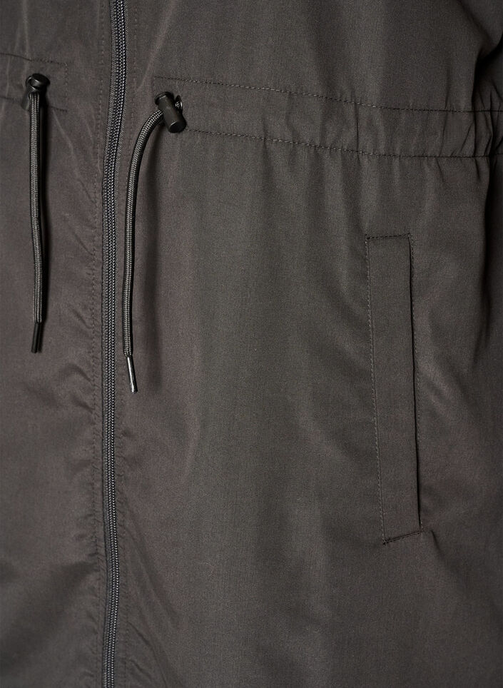 Lett parkas med hette, Svart, Packshot image number 3