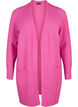 Ribbestrikket cardigan med lommer, Rosa, Packshot image number 0