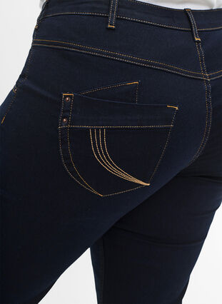 Regular fit Gemma jeans med høyt liv, Blue denim, Model image number 4