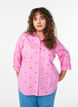 Skjortebluse med striper og hjerter, Rosa, Model image number 0