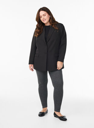 Zizzi Mønstrede leggings med regular waist, Grå, Model image number 1