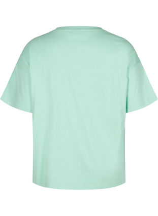 Kortermet T-skjorte i bomull, Lichen, Packshot image number 1
