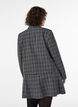 Kort blazer med rutete m&oslash;nster, Gr&aring;, Model image number 2