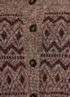 Jacquard m&oslash;nster cardigan, Brun, Packshot image number 2
