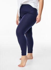 Basis leggings i viskose, Blå Basis leggings i viskose, Blå, Model