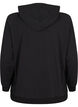 Sweat-cardigan med hette og lommer, Svart, Packshot image number 1
