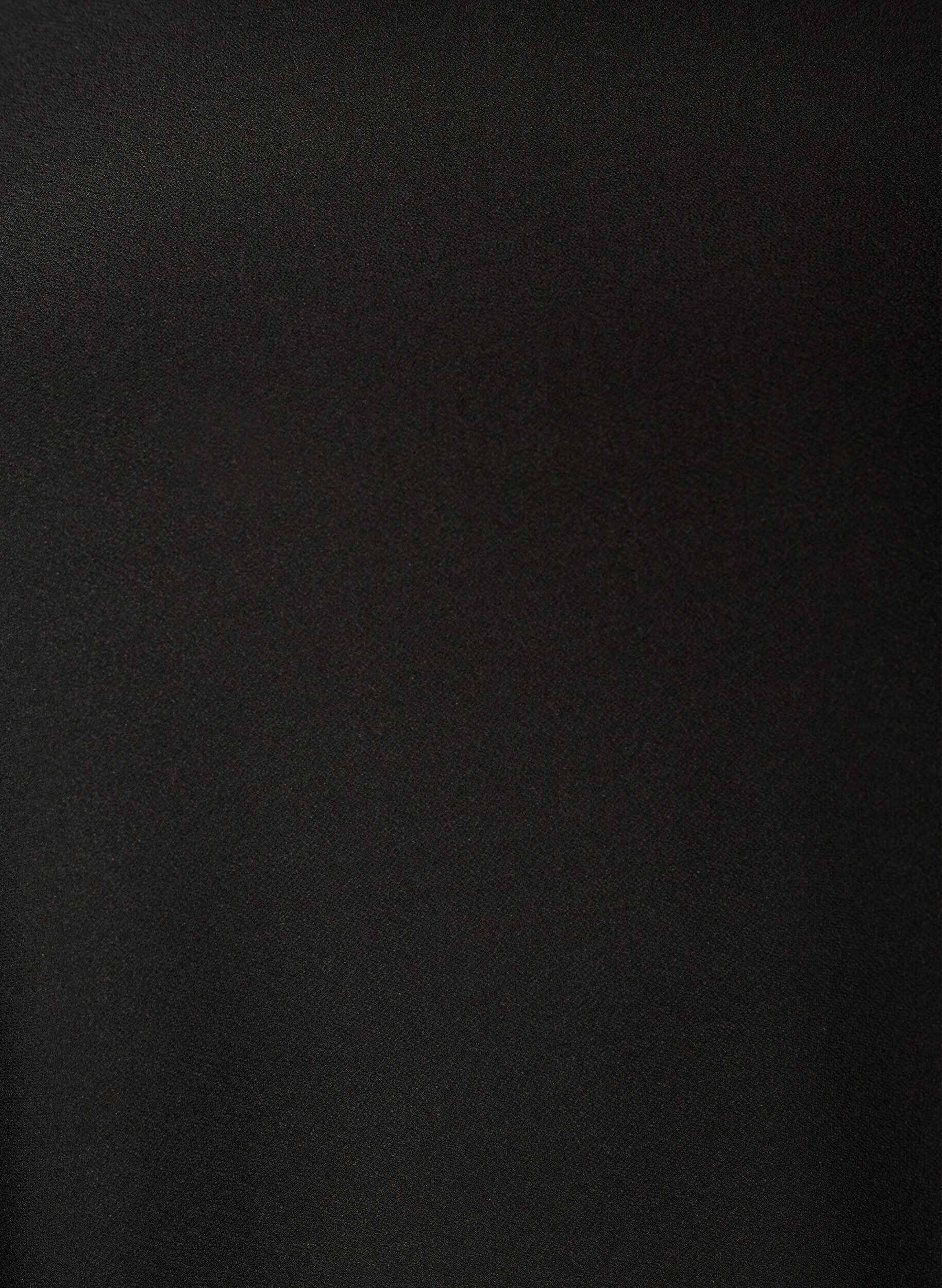 ZizziKort jerseykjole med fj&aelig;rkant, Svart, Packshot image number 2