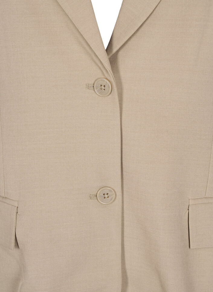 FLASH - Blazer med lommer og splitt, Beige, Packshot image number 2