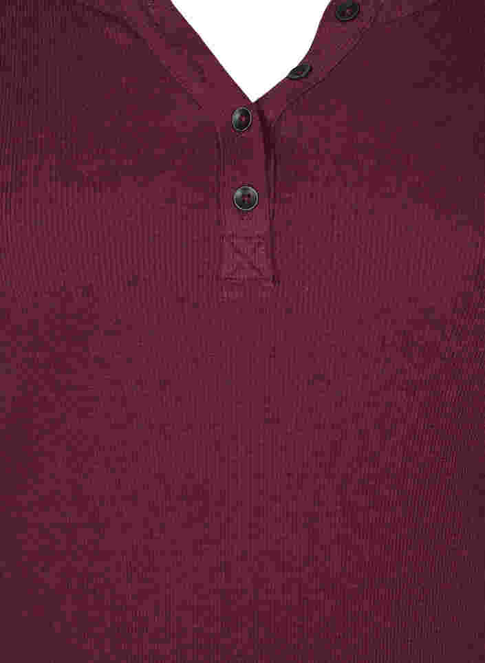 Langermet genser i en ribbet struktur med knapper, Port Royal, Packshot image number 2
