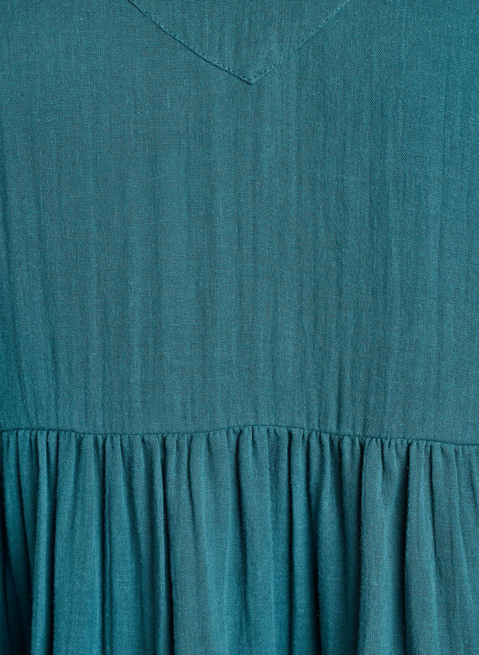 Zizzi Strandkjole i bomull med smale stropper, Gr&oslash;nn, Packshot image number 2