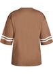 Oversized college T-skjorte med 3/4 ermer, Brun, Packshot image number 1
