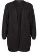 Lang strikket cardigan med lommer, Svart, Packshot image number 0