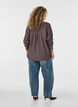Viskoseskjorte med gullknapper, Brun, Model image number 2