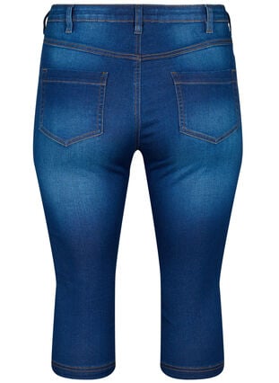 Zizzi Slim fit Army caprijeans med høy midje, Blå, Packshot image number 1