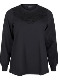 Genser med blondedetaljer, Black