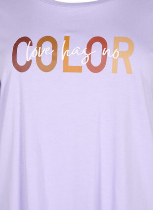 T-skjorte i bomull med trykk, Lavender COLOR, Packshot image number 2