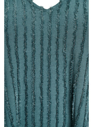 Zizzi Bluse med korte ermer og stripete tekstur, Grønn, Packshot image number 2