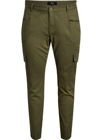Slim fit bukser med cargolommer, Grønn Slim fit bukser med cargolommer