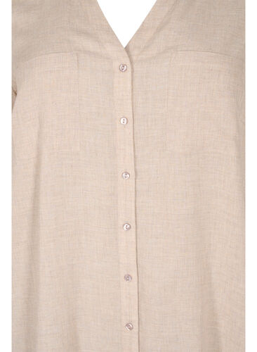 Lang skjorte med 3/4-ermer og V-hals, Simply Taupe, Packshot image number 2