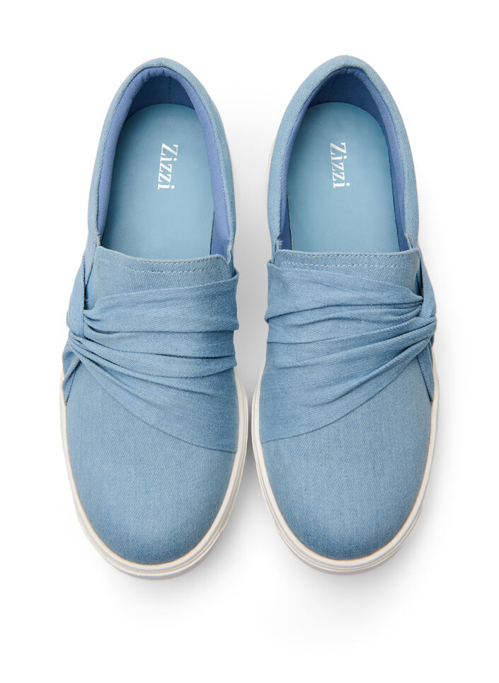 Wide fit - Slip-on med knutedetalj, Blå, Packshot image number 2
