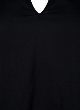 Bluse med lange ermer og dekorative detaljer, Black, Packshot image number 2
