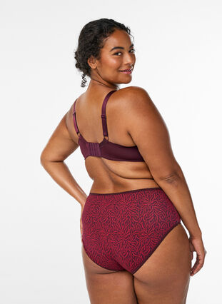 Zizzi 7-pakning med truser med regular waist, Rød, Model image number 1