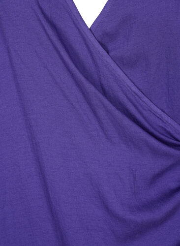 Langermet bluse i viskose med wrap look, Prism Violet, Packshot image number 2
