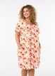 Kortermet bomullskjole med trykk, Orange, Model image number 0