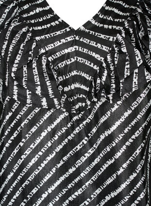 Stripete tunika med frynser, Black/White Stripes, Packshot image number 2