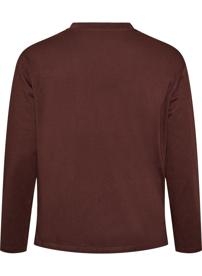 Basis T-skjorte med lange ermer, Brun, Packshot image number 1
