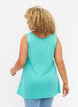 Topp med A-form og rund hals, Turquoise, Model image number 1