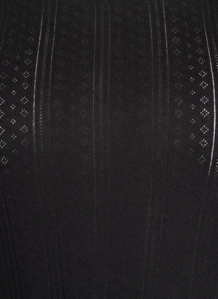 T-skjorte i bomull med hullbroderi, Svart, Packshot image number 2