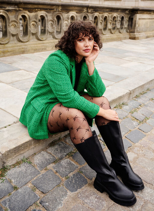 Mønstret tights i 25 denier, Black, Image image number 0