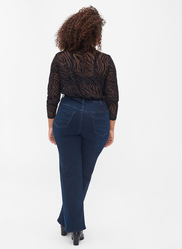 Regular fit Gemma jeans med høyt liv, Dark blue, Model image number 1