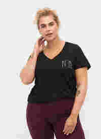 T-skjorte med trykk i bomull til trening , Black w. No. 10, Model