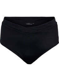 Ensfarget bikinitruse med høyt liv, Black