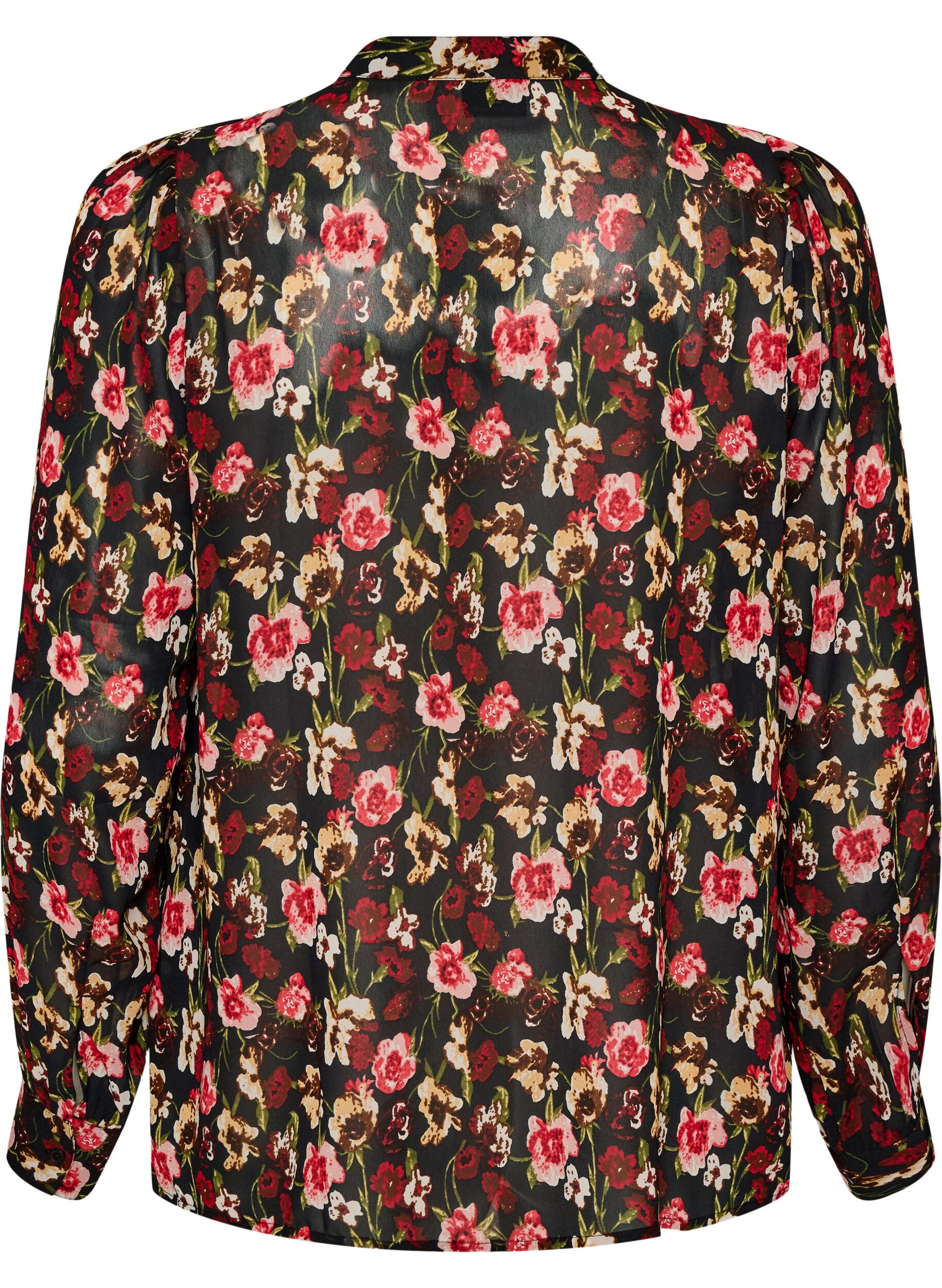 ZizziBluse med heldekkende trykk og kort knappestolpe, Rosa, Packshot image number 1