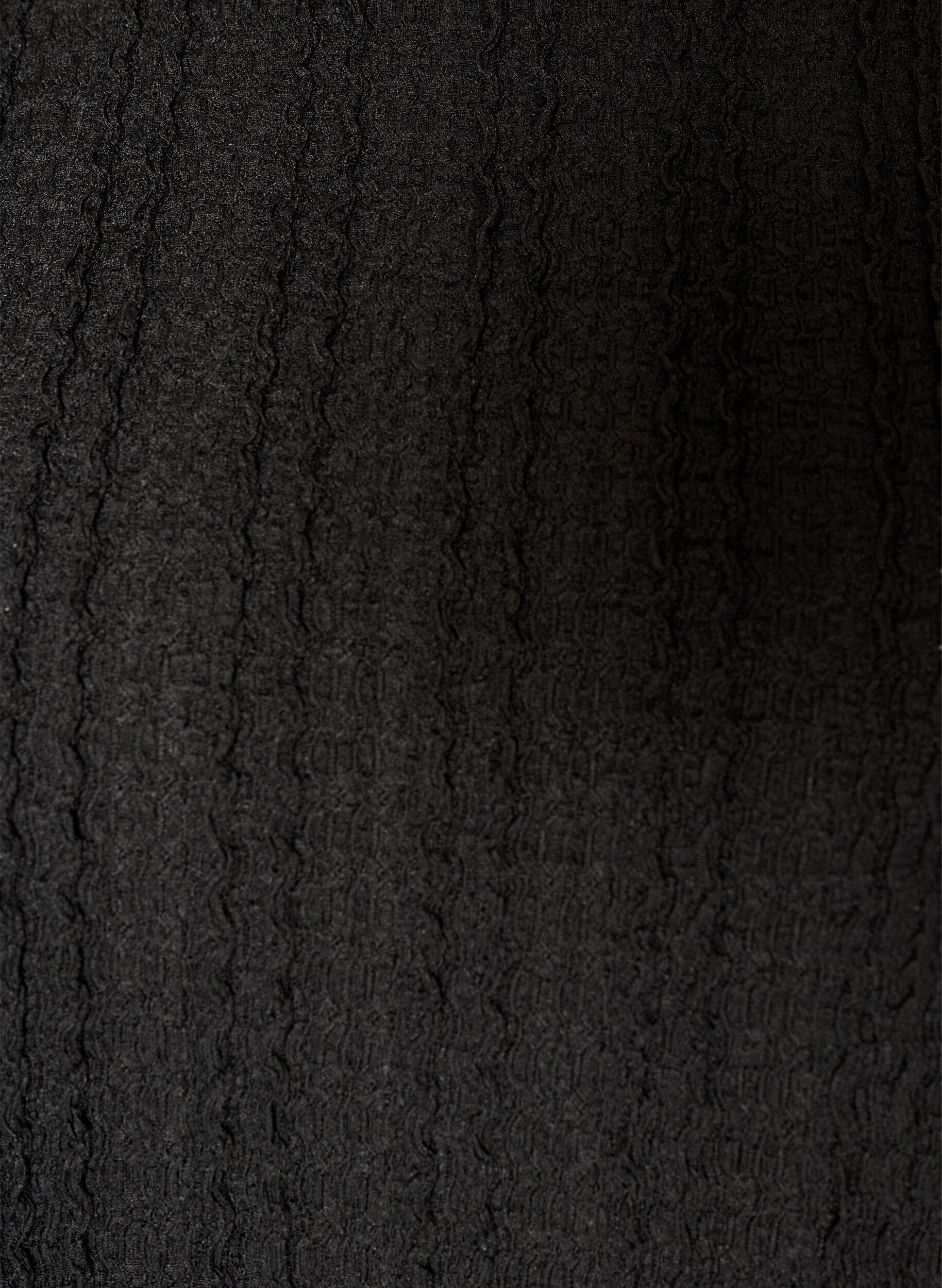 ZizziJerseybluse med struktur og ballongsilhuett, Svart, Packshot image number 2