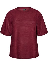 Bluse med tekstur og glitter, R&oslash;d