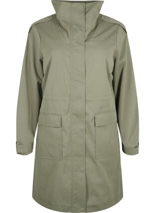 Zizzi Vannavstøtende parkas jakke, Grønn, Packshot image number 0