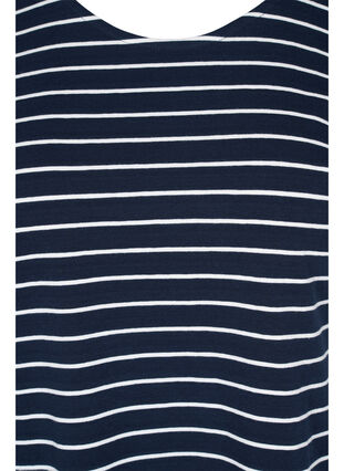T-skjorte i bomull med striper, Blue Stripe, Model image number 2