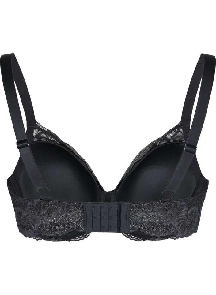 Vattert blonde-BH med bøyle, Black, Packshot image number 1