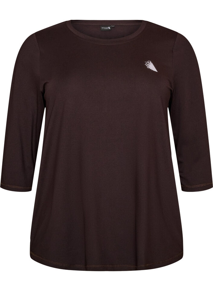Treningsgenser med 3/4-ermer, Brown, Packshot image number 0