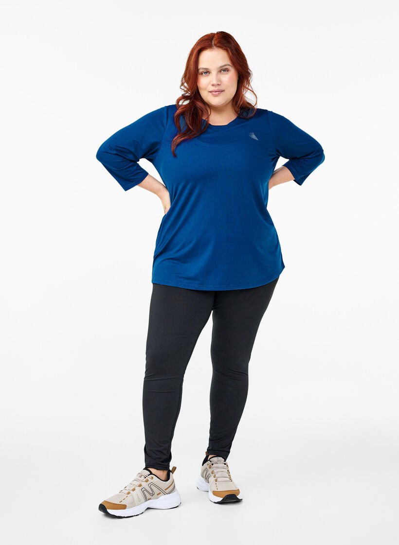Treningsgenser med 3/4-ermer, Blå, Model image number 1