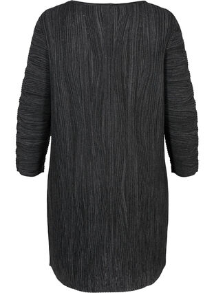 Langermet strikkekjole, Dark Grey Melange, Packshot image number 1