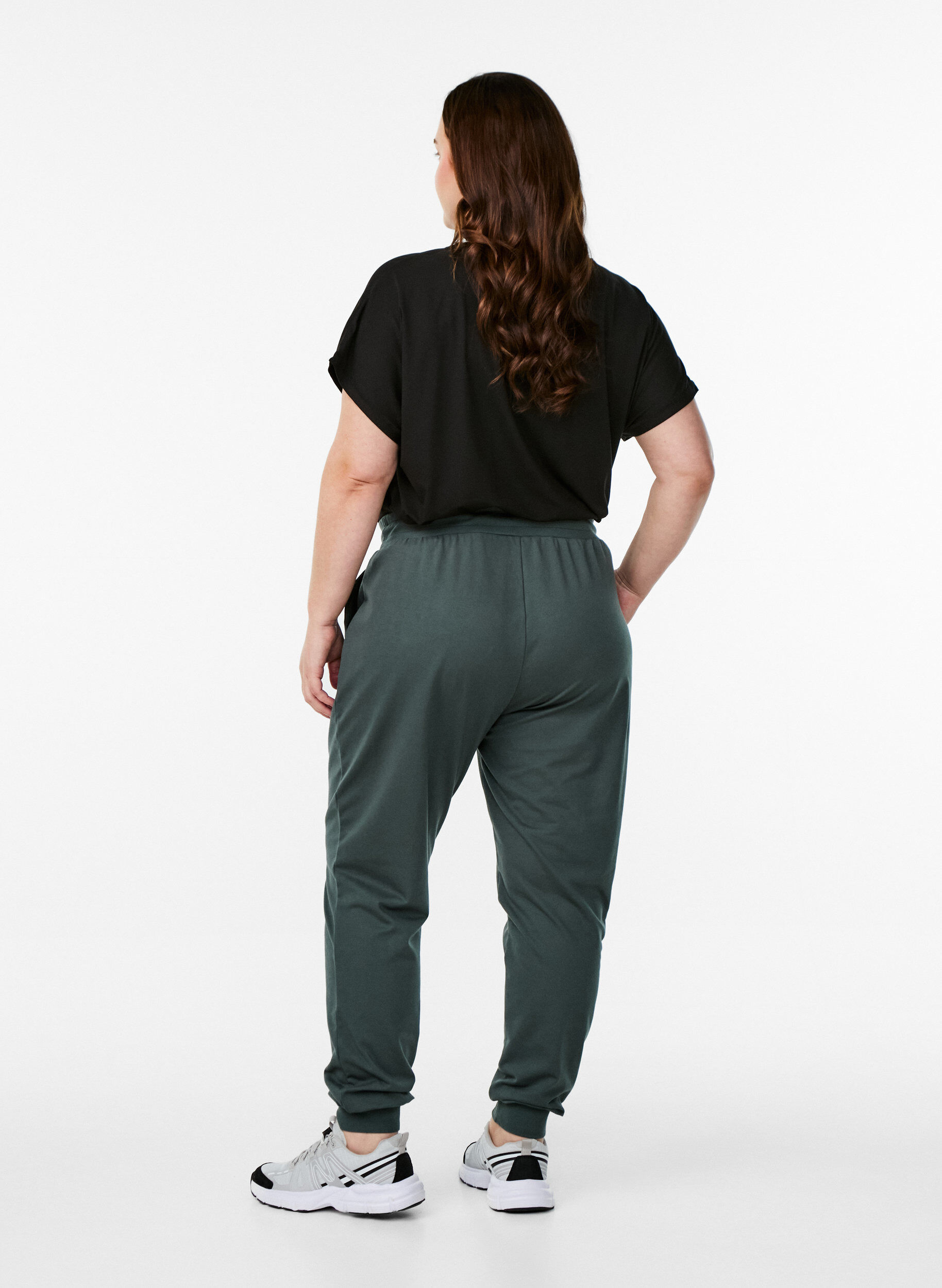ZizziL&oslash;se joggebukser med lommer, Gr&oslash;nn, Model image number 1