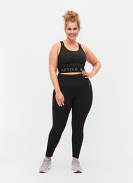 Cropped treningstights med baklomme, Black, Model