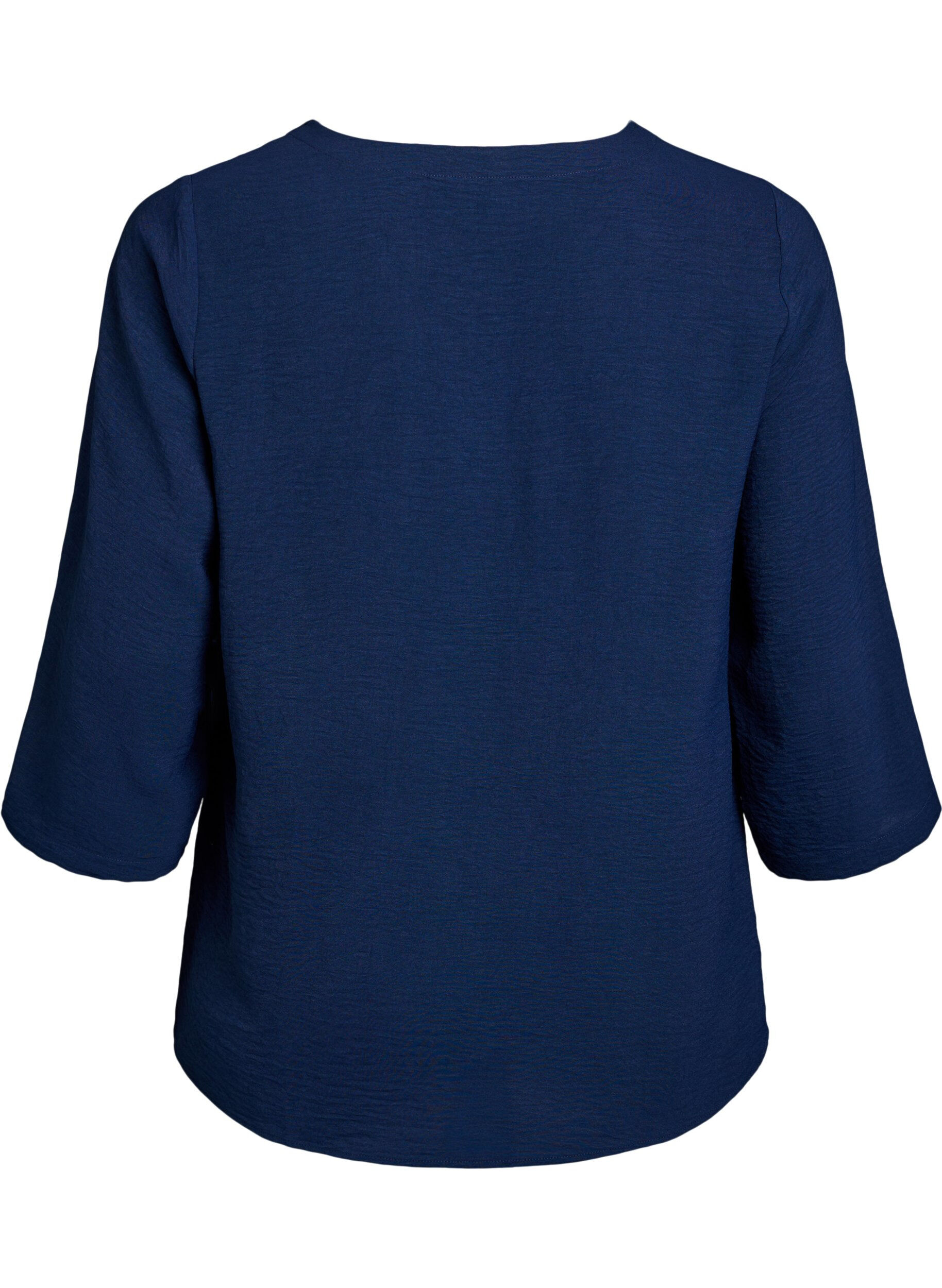 ZizziBluse med 3/4 ermer, Bl&aring;, Packshot image number 1