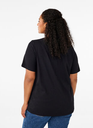 Zizzi FLASH - T-skjorte med motiv, Black Blessed , Model image number 1