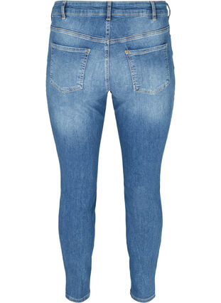 Sanna jeans med splitt ved foten, Dark blue denim, Packshot image number 1